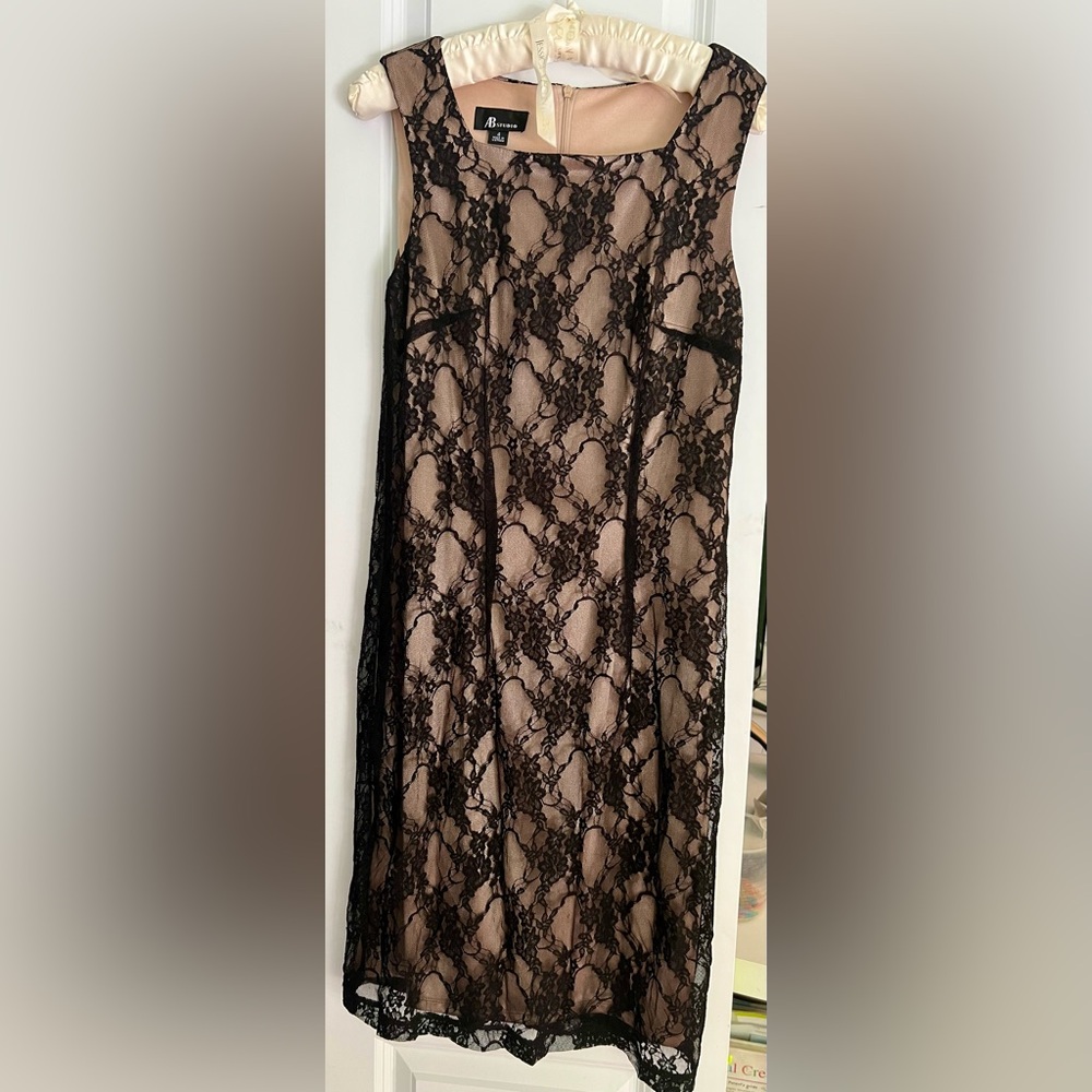 AB Studio Black Lace Cocktail Dress Size 4